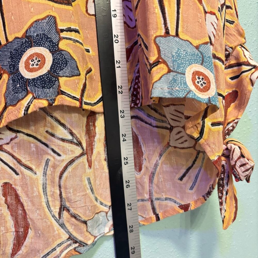 Christian Siriano Peach Boho Floral High-Low Blouse – Size Small - Picture 7 of 8